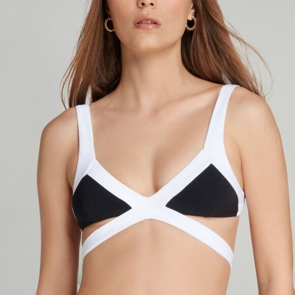 Agent Provocateur Mazzy Black & White Bikini Top  Size: 2 / US: 4 NWT - Picture 2 of 3